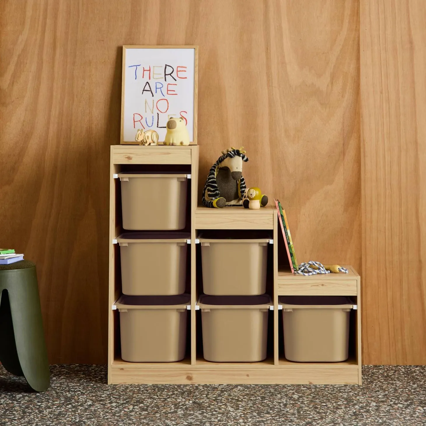 Children's storage unit staircase 6 storage bins