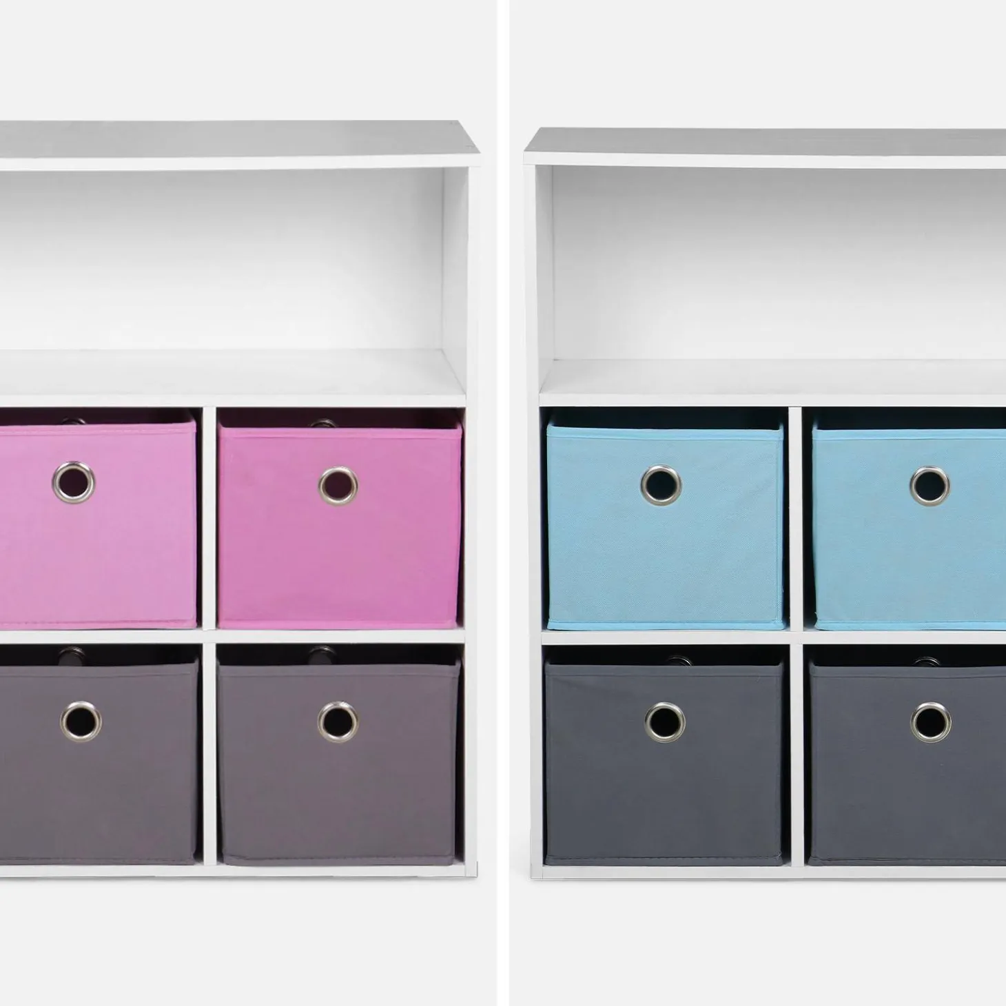 Children's storage unit with 6 baskets