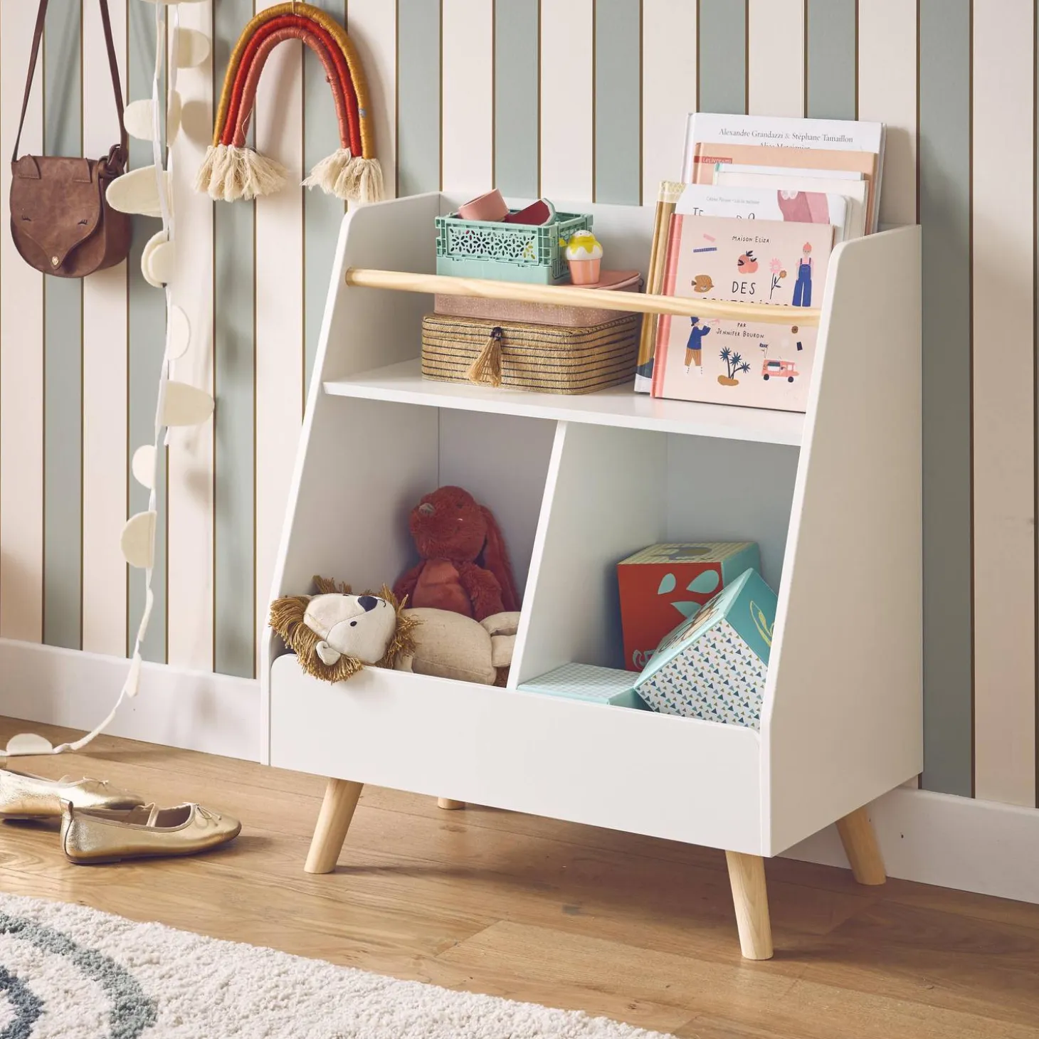 Children's storage unit with 2 compartments