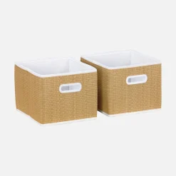 Children's storage unit with 4 plant fibre baskets