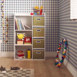 Children's storage unit with 4 plant fibre baskets