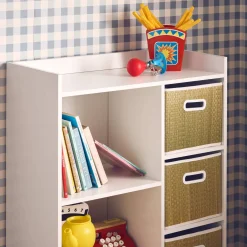 Children's storage unit with 4 plant fibre baskets