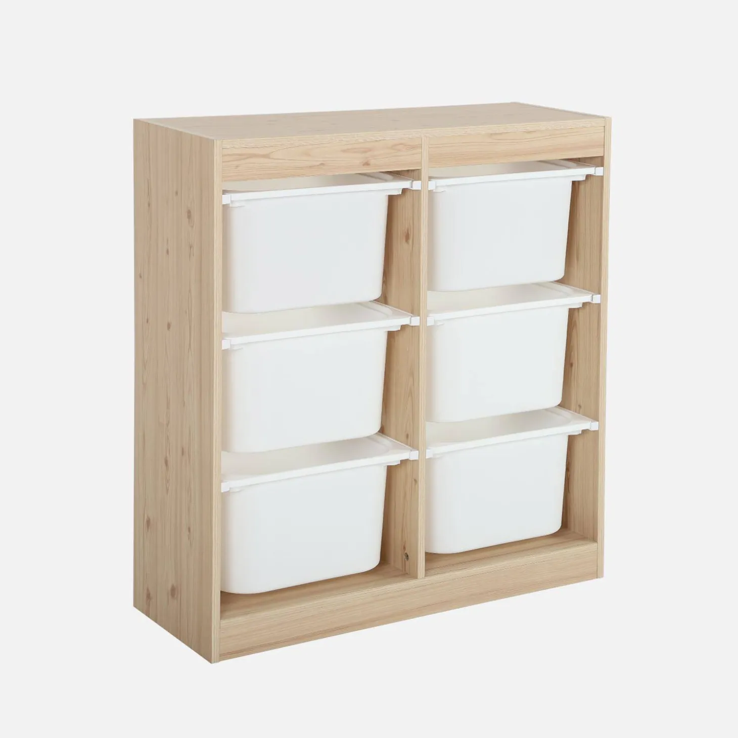 Children's storage unit with 6 storage bins