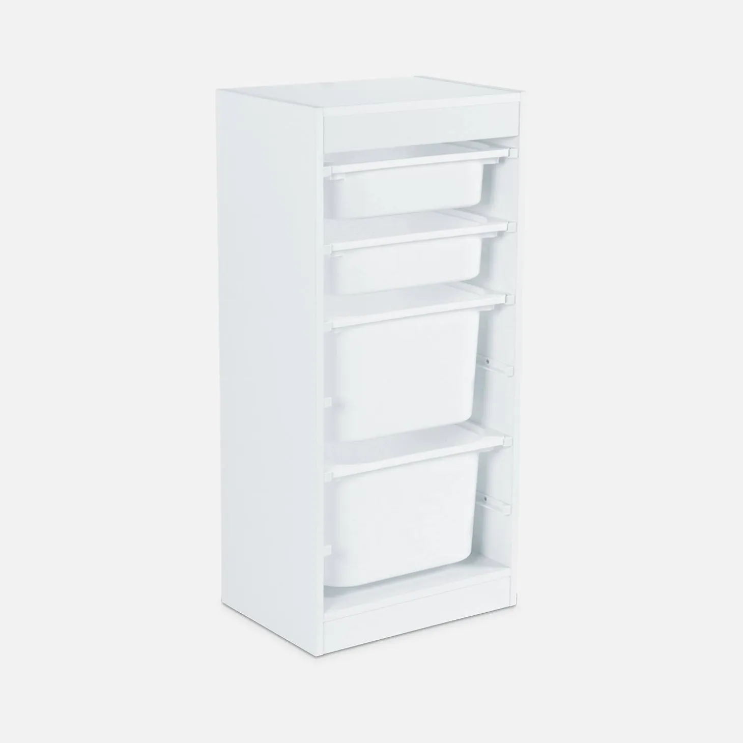 Children's storage unit with 4 storage bins