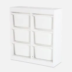 Children's storage unit with 6 storage bins