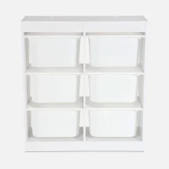 Children's storage unit with 6 storage bins