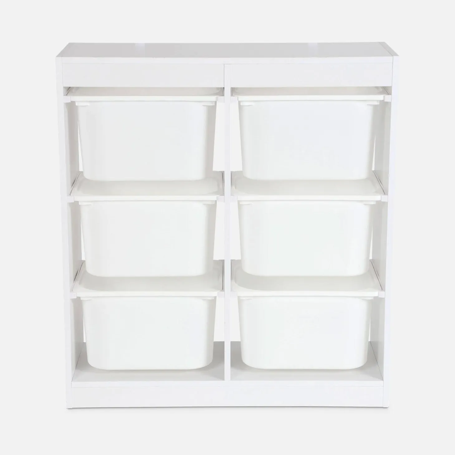 Children's storage unit with 6 storage bins