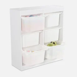 Children's storage unit with 6 storage bins