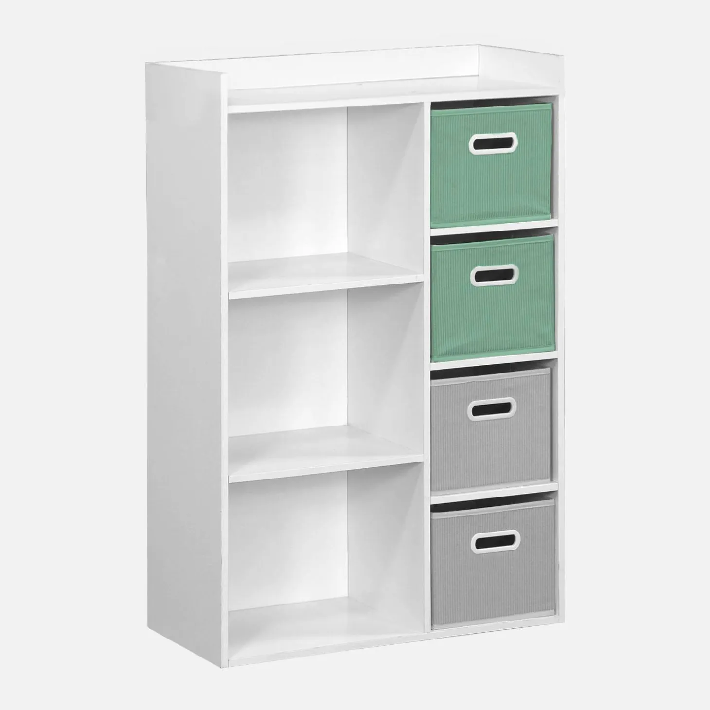 Children's storage unit with 4 velvet baskets