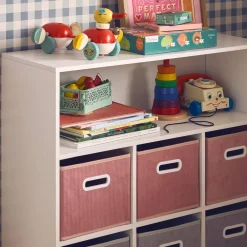 Children's storage unit with 6 velvet baskets