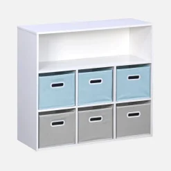 Children's storage unit with 6 velvet baskets