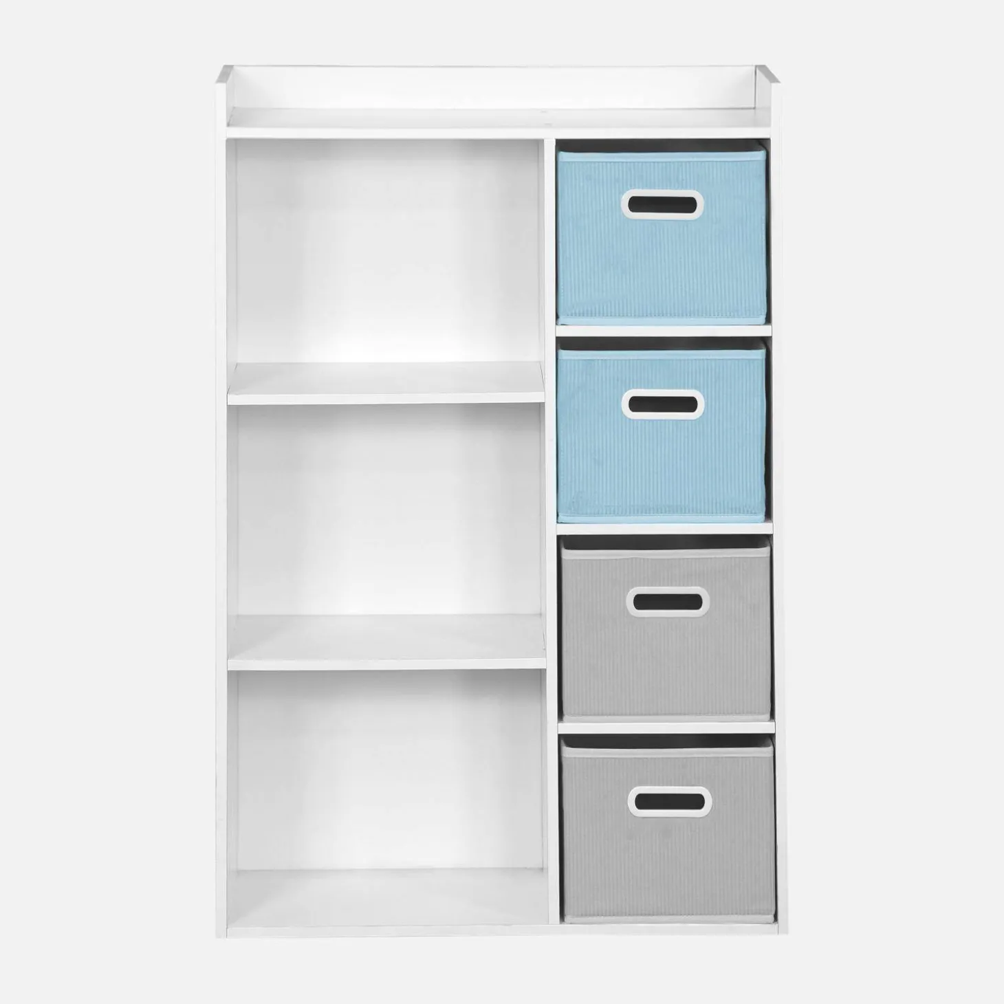 Children's storage unit with 4 velvet baskets