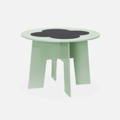 Children's table with slate and 4 chairs with storage