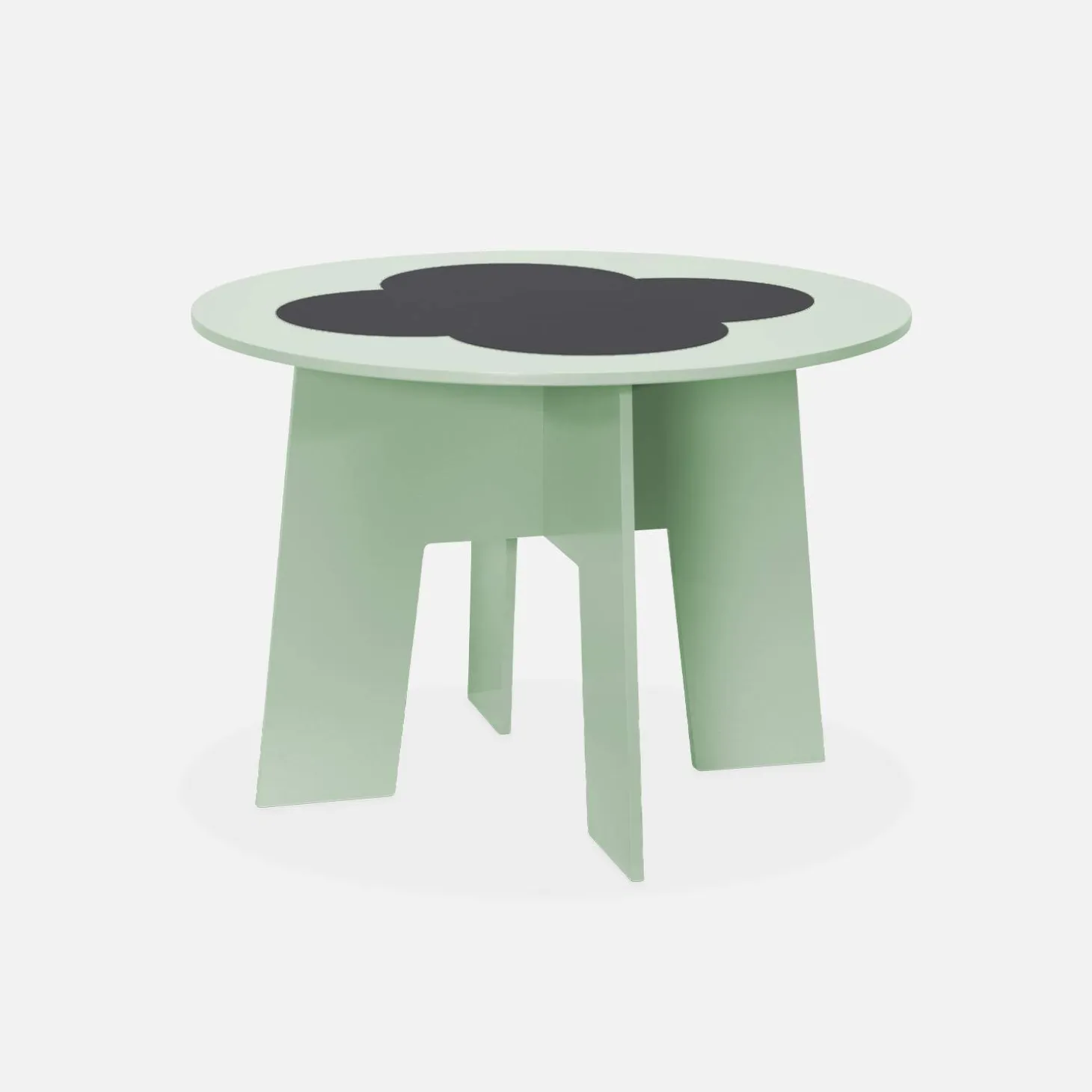 Children's table with slate and 4 chairs with storage