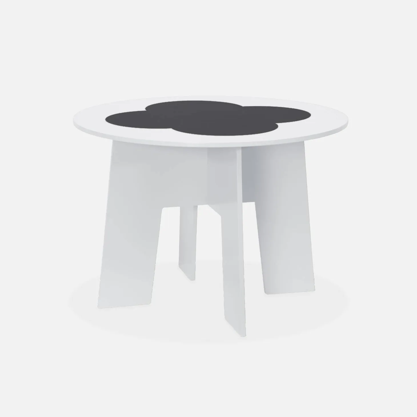Children's table with slate and 4 chairs with storage