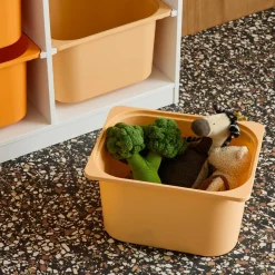Children storage unit with 6 colourful bins, White