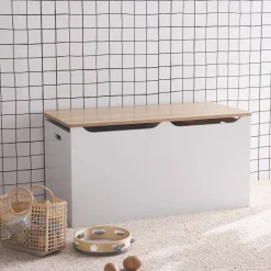 Children's toy storage box with side handles