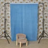 Children's vintage armchair rubberwood and chenille fabric