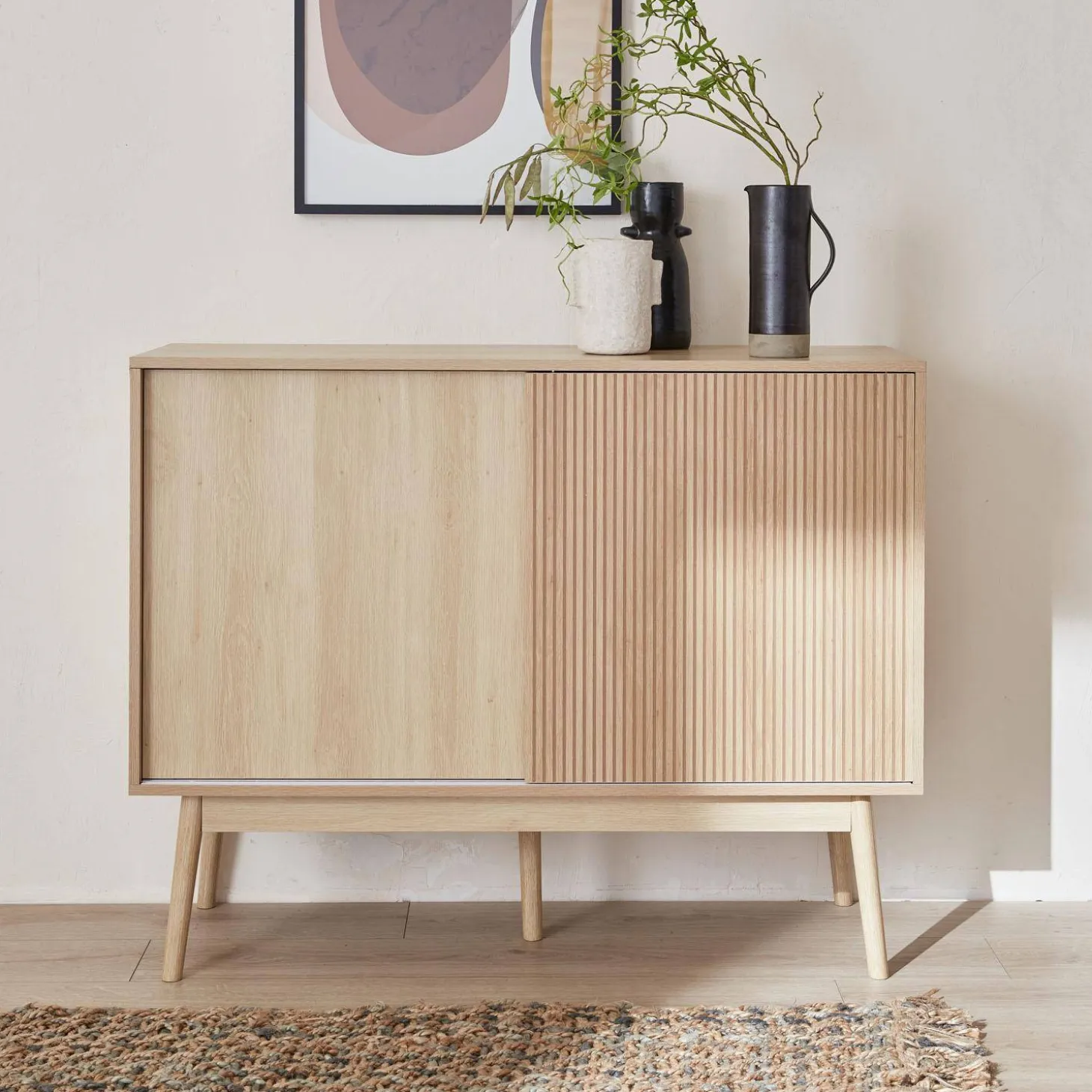 115cm buffet storage with wood effect