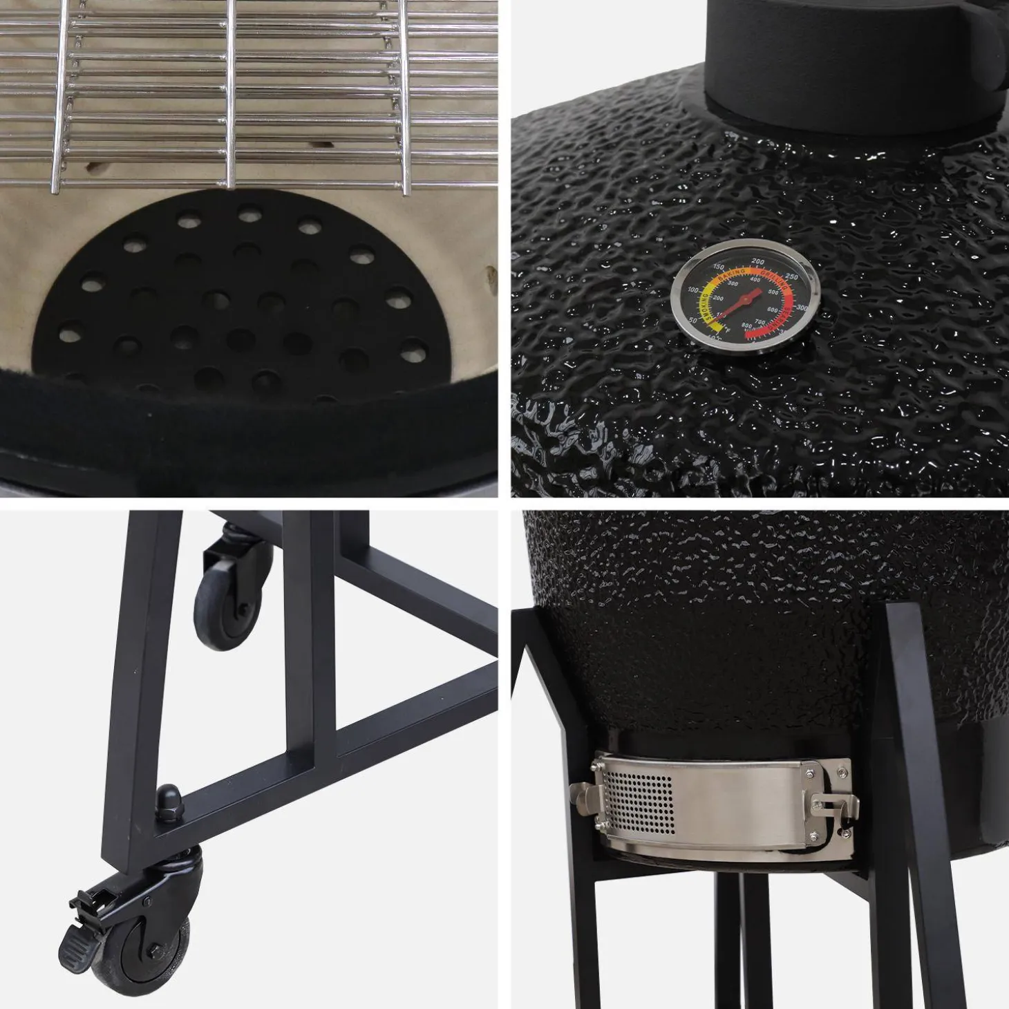 57cm ceramic charcoal barbecue + cover