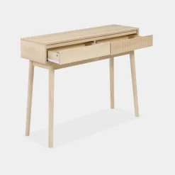 100cm console table with grooved wooden detail