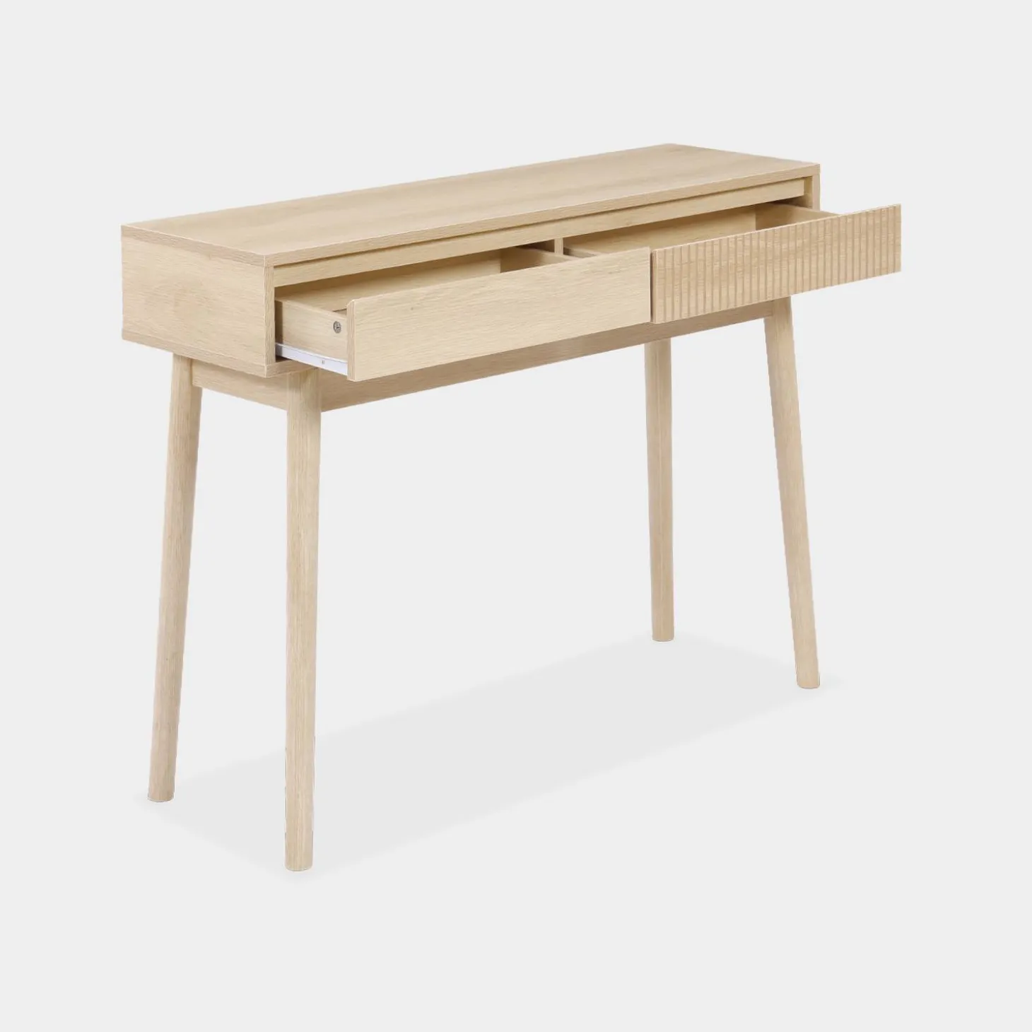 100cm console table with grooved wooden detail