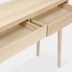 100cm console table with grooved wooden detail