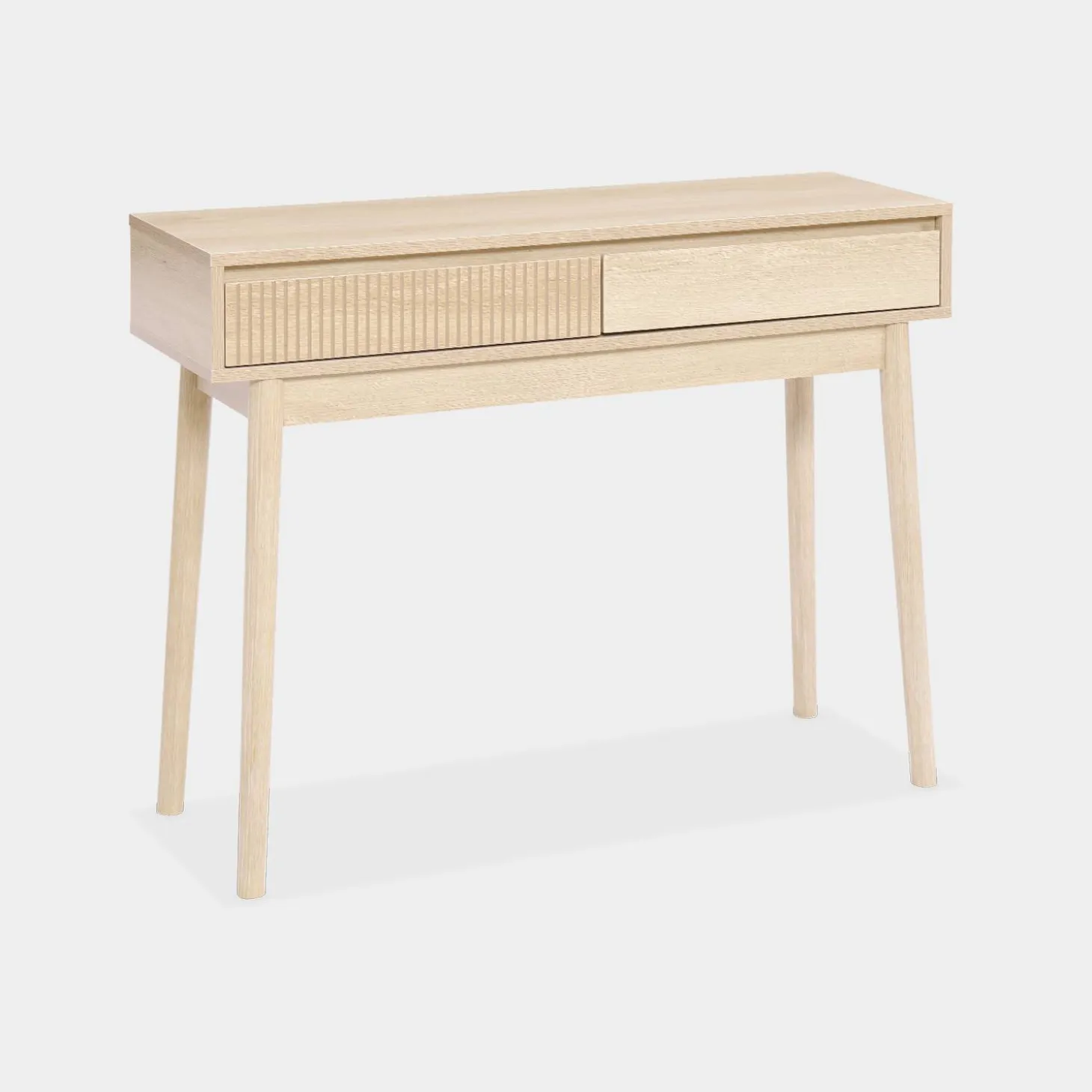 100cm console table with grooved wooden detail