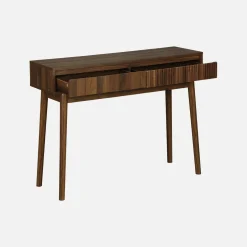 100cm console table with grooved wooden detail