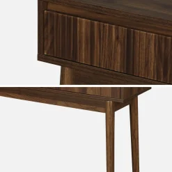 100cm console table with grooved wooden detail