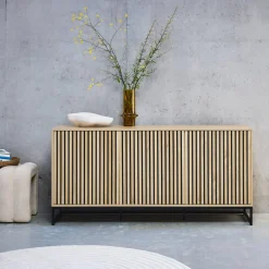 160cm contemporary sideboard with wood effect