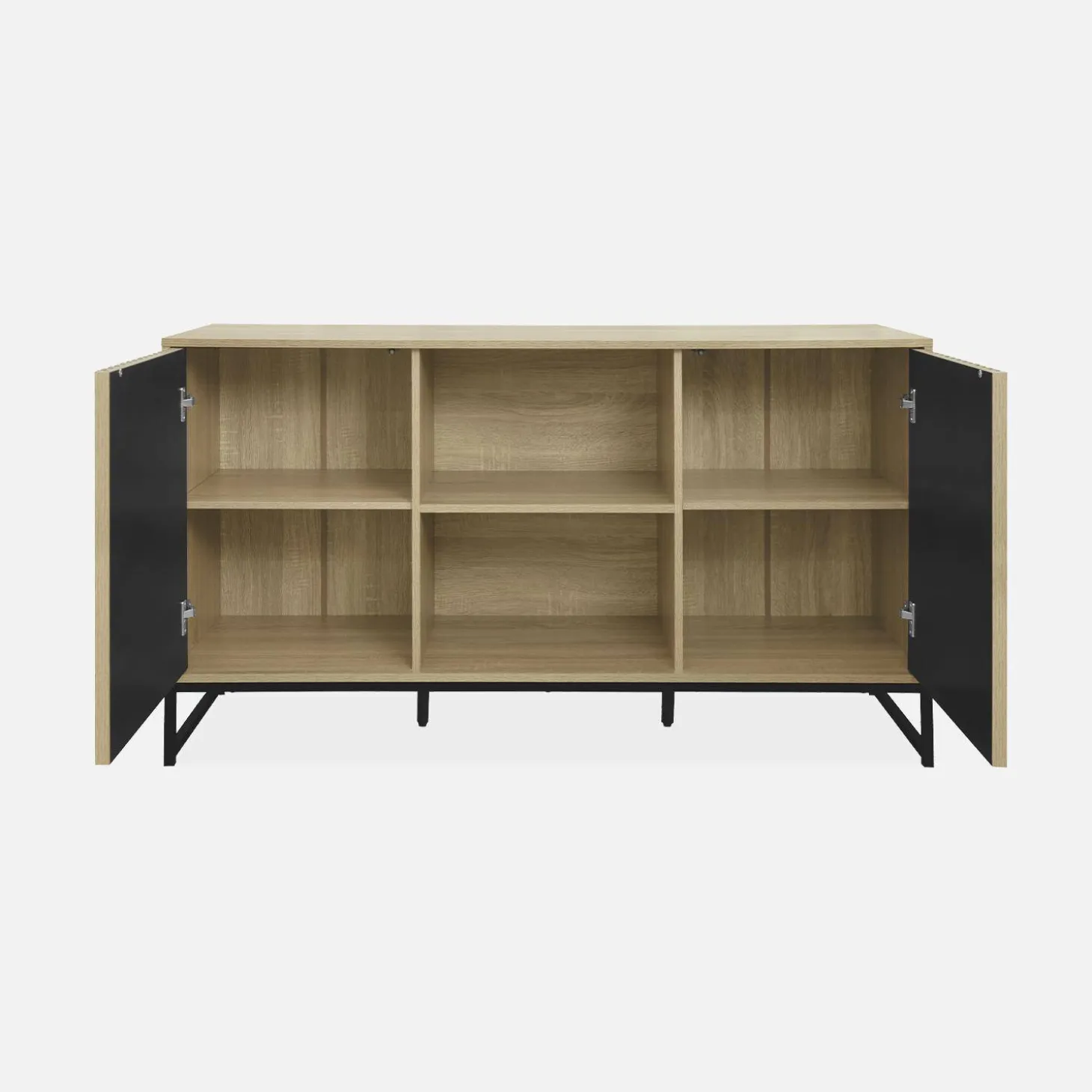 140cm contemporary sideboard, wood-effect and 2 doors