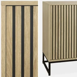 140cm contemporary sideboard, wood-effect and 2 doors