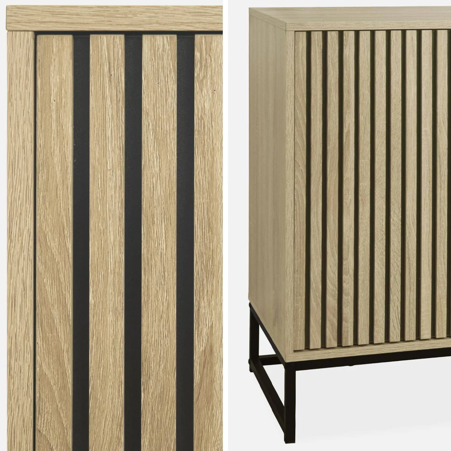 140cm contemporary sideboard, wood-effect and 2 doors