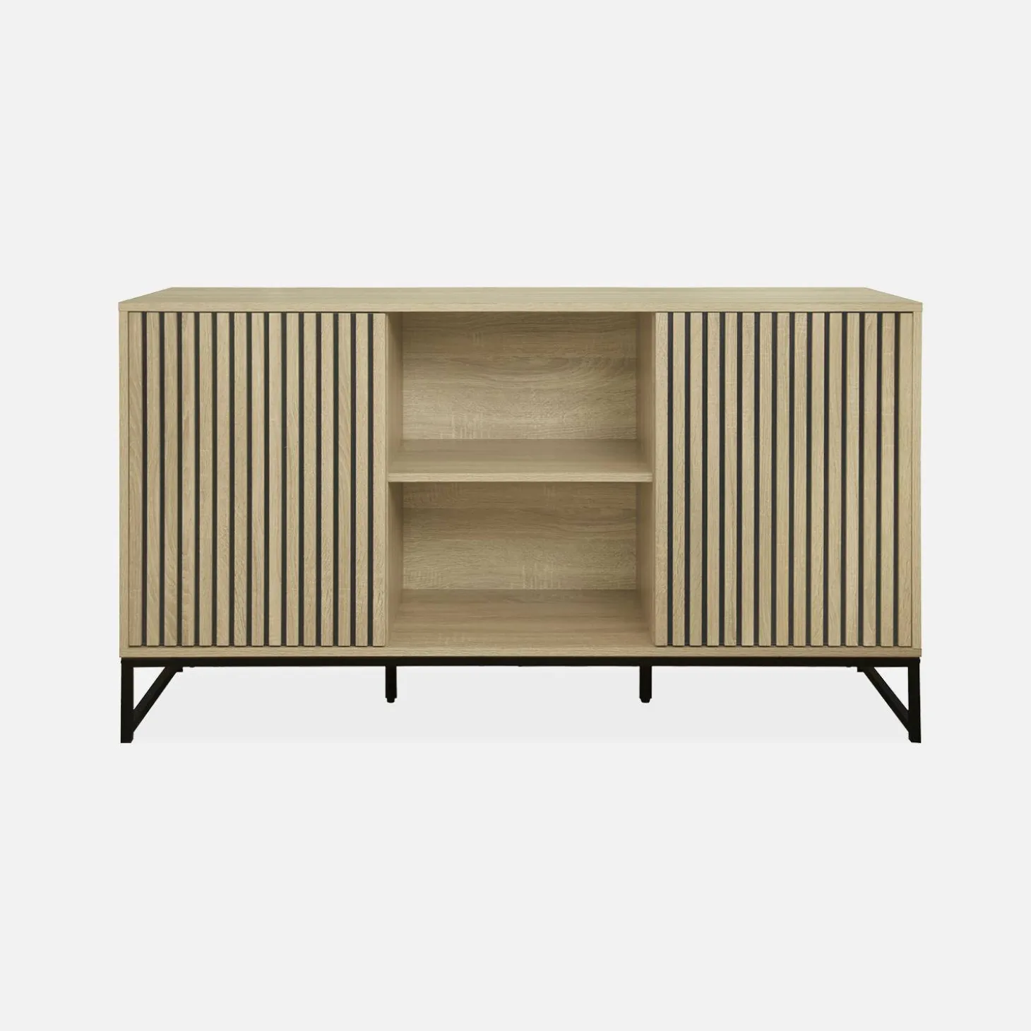 140cm contemporary sideboard, wood-effect and 2 doors