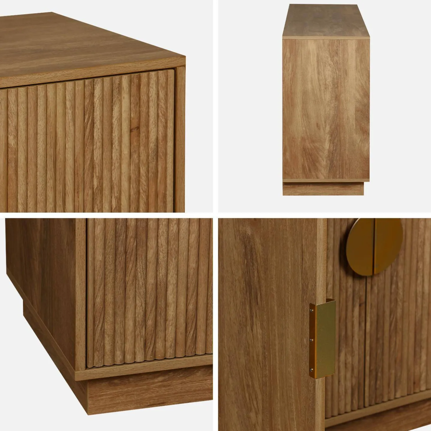 160cm exotic 4-door mango wood effect sideboard