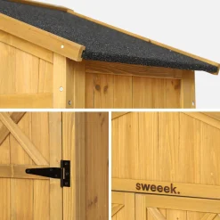 105 cm garden shed in fir wood, 6 storage spaces