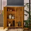 140 cm garden shed in fir wood, 4 storage spaces