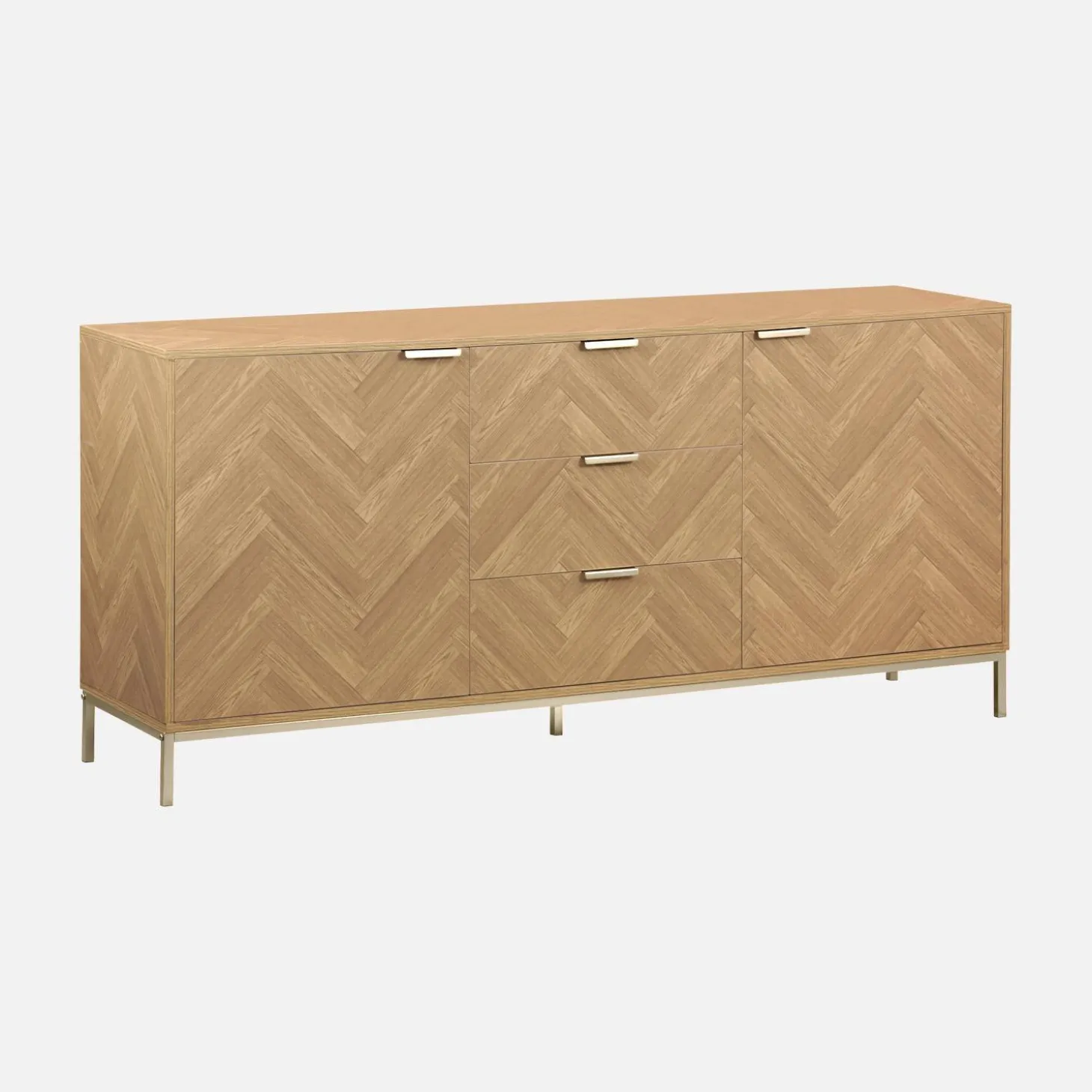 160cm herringbone sideboard with 3 drawers