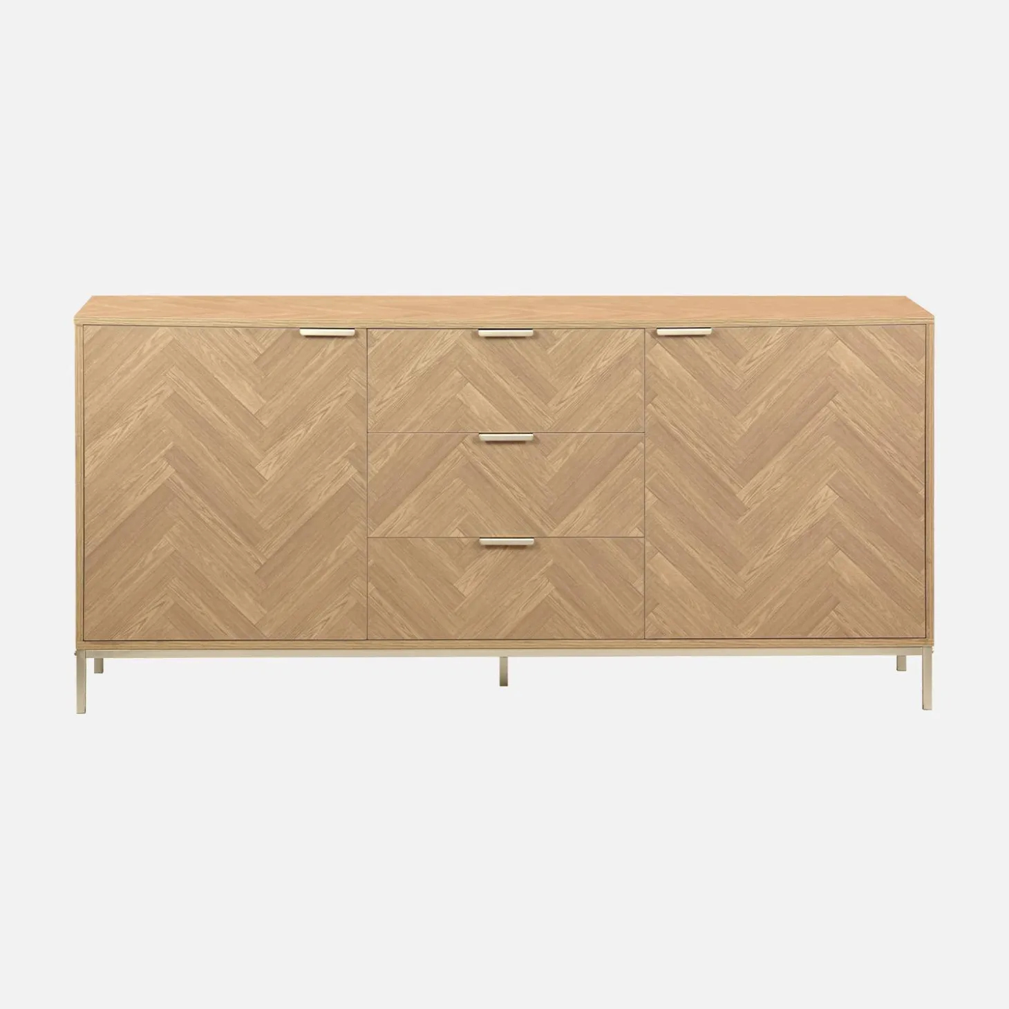 160cm herringbone sideboard with 3 drawers