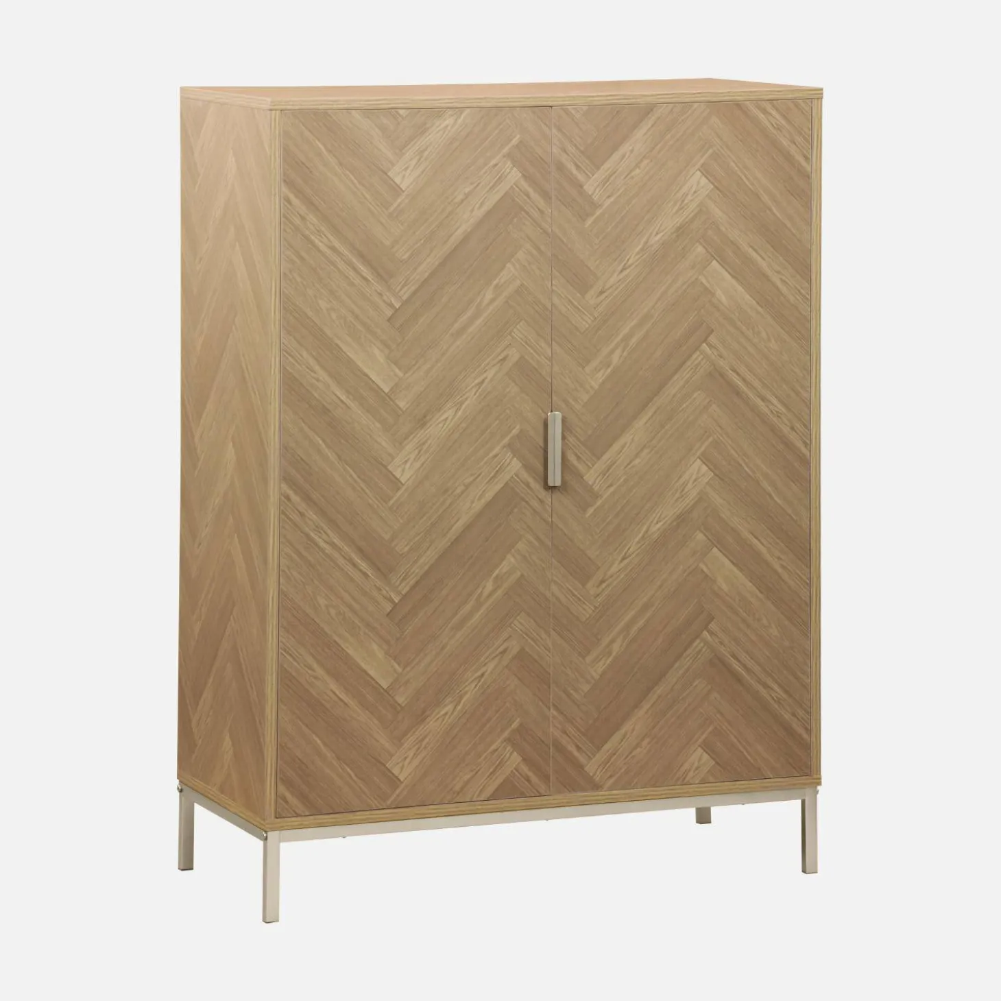 110cm herringbone storage cabinet with 2 doors