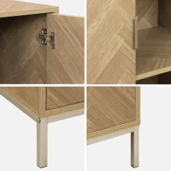 110cm herringbone storage cabinet with 2 doors