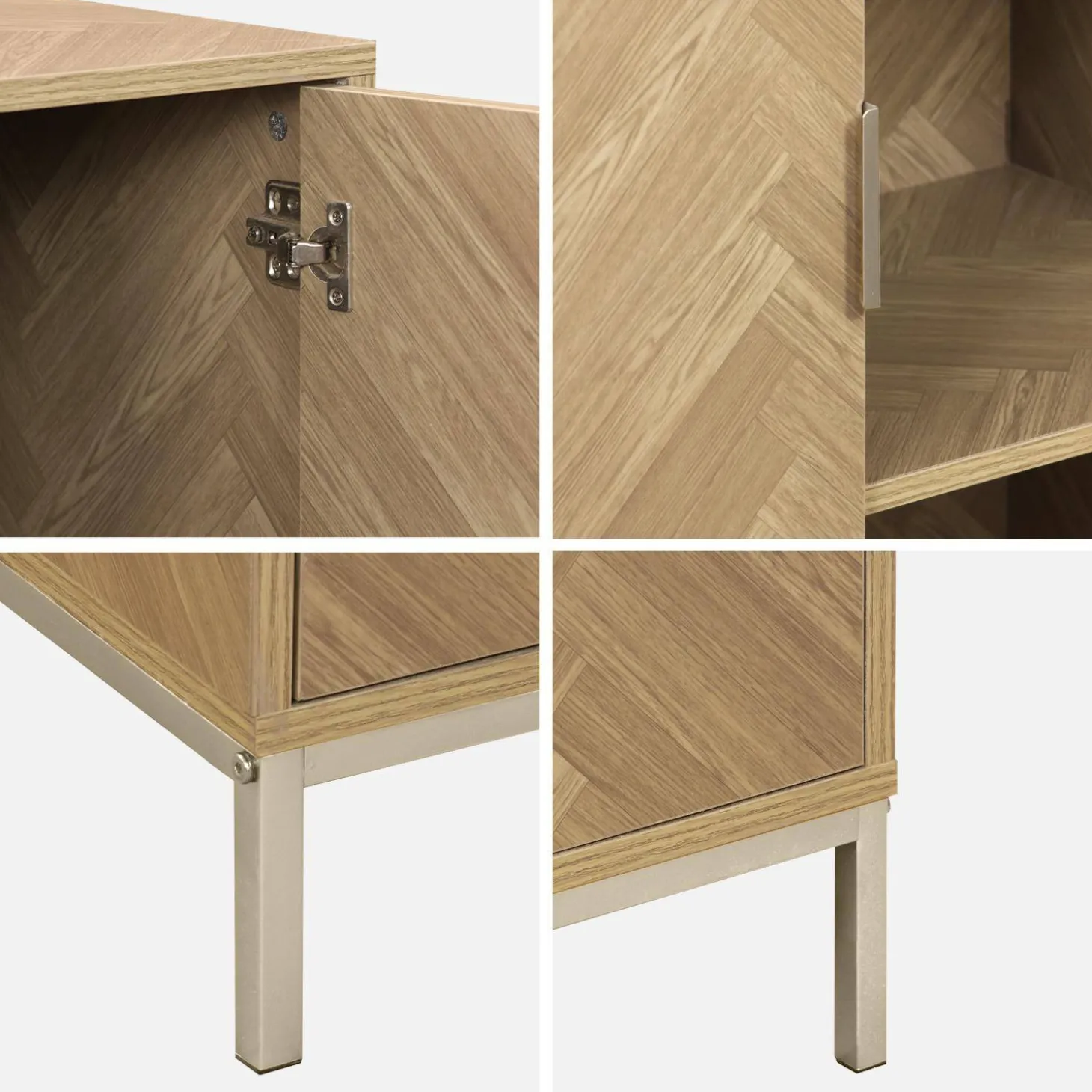 110cm herringbone storage cabinet with 2 doors