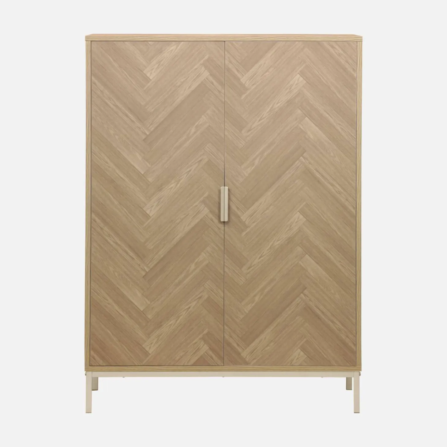 110cm herringbone storage cabinet with 2 doors