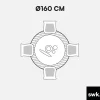 160cm interior rug with raised circles in cream