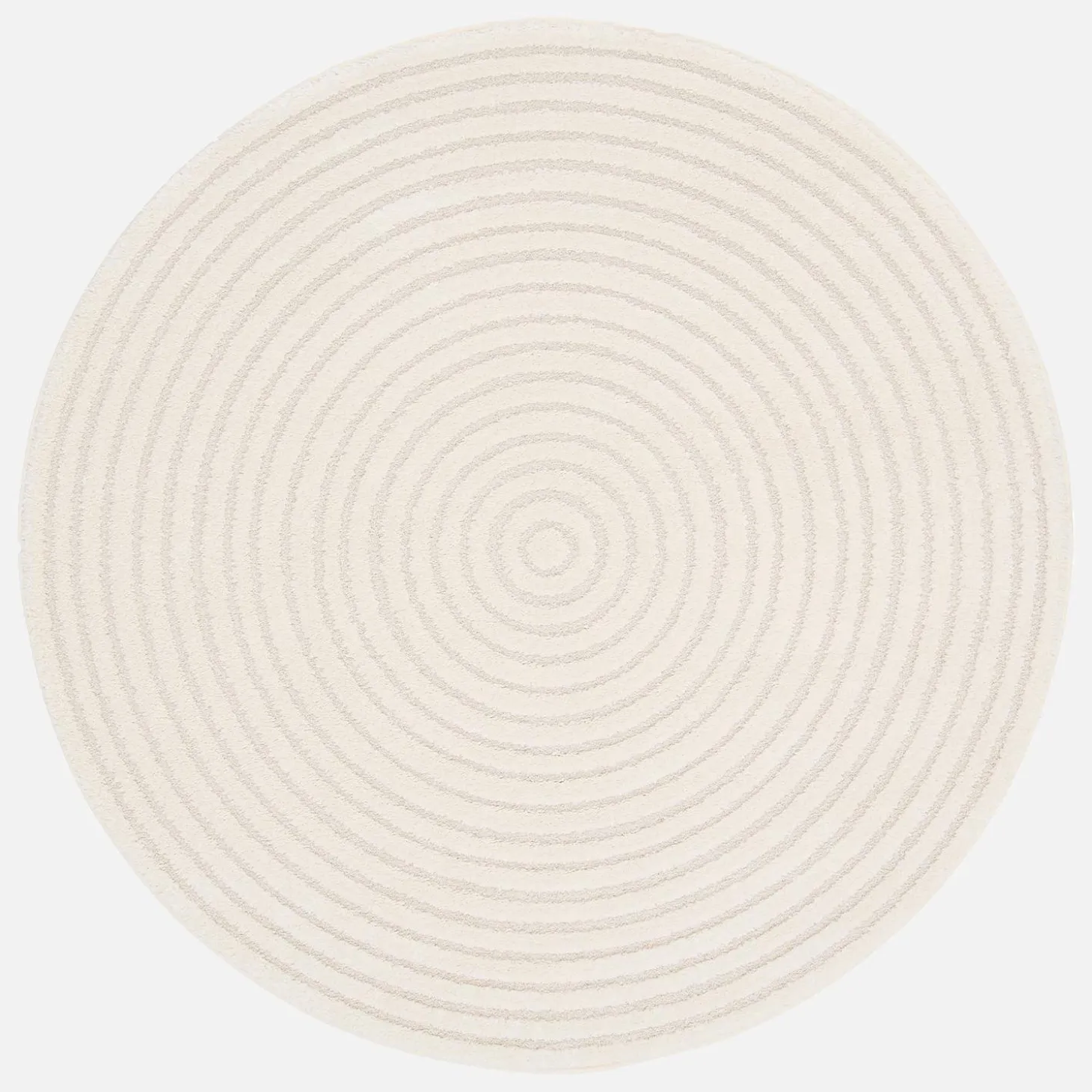160cm interior rug with raised circles in cream