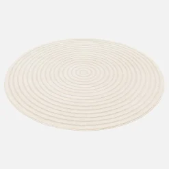 160cm interior rug with raised circles in cream