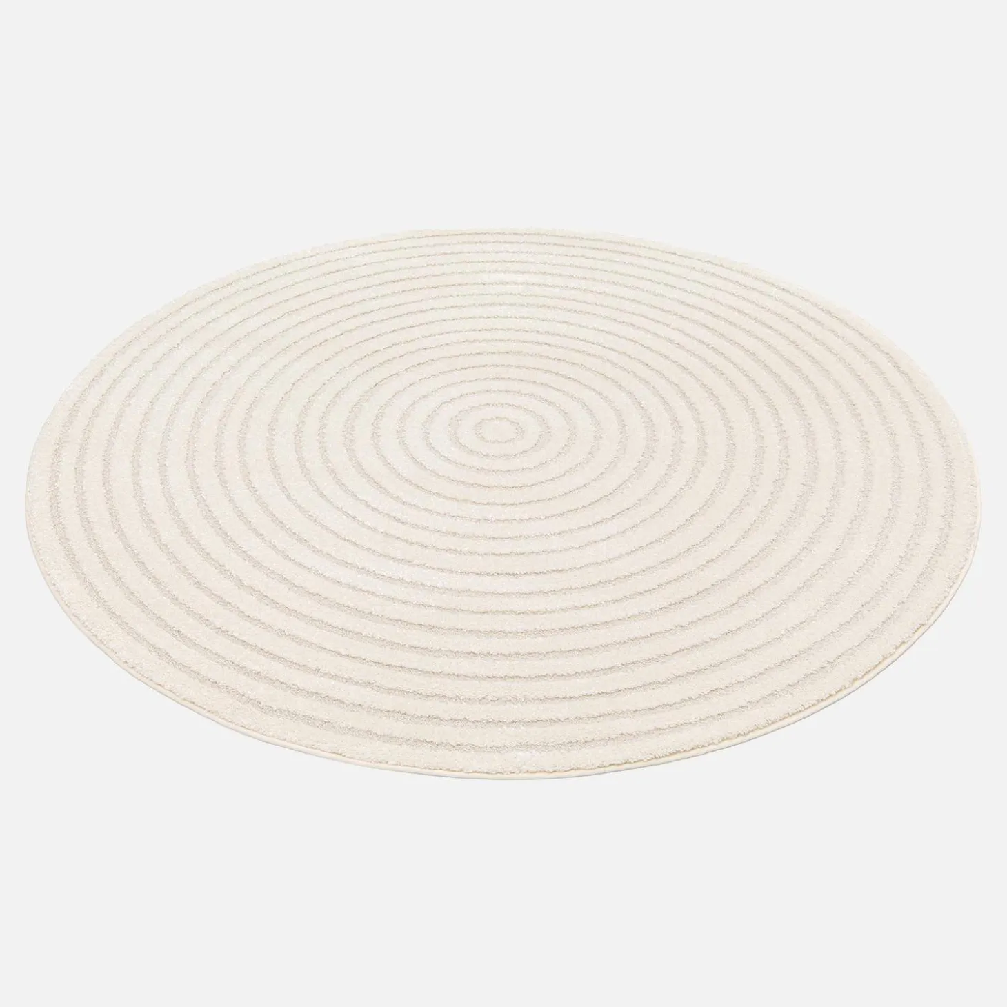 160cm interior rug with raised circles in cream