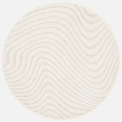 160cm interior rug with wavy patterns, cream