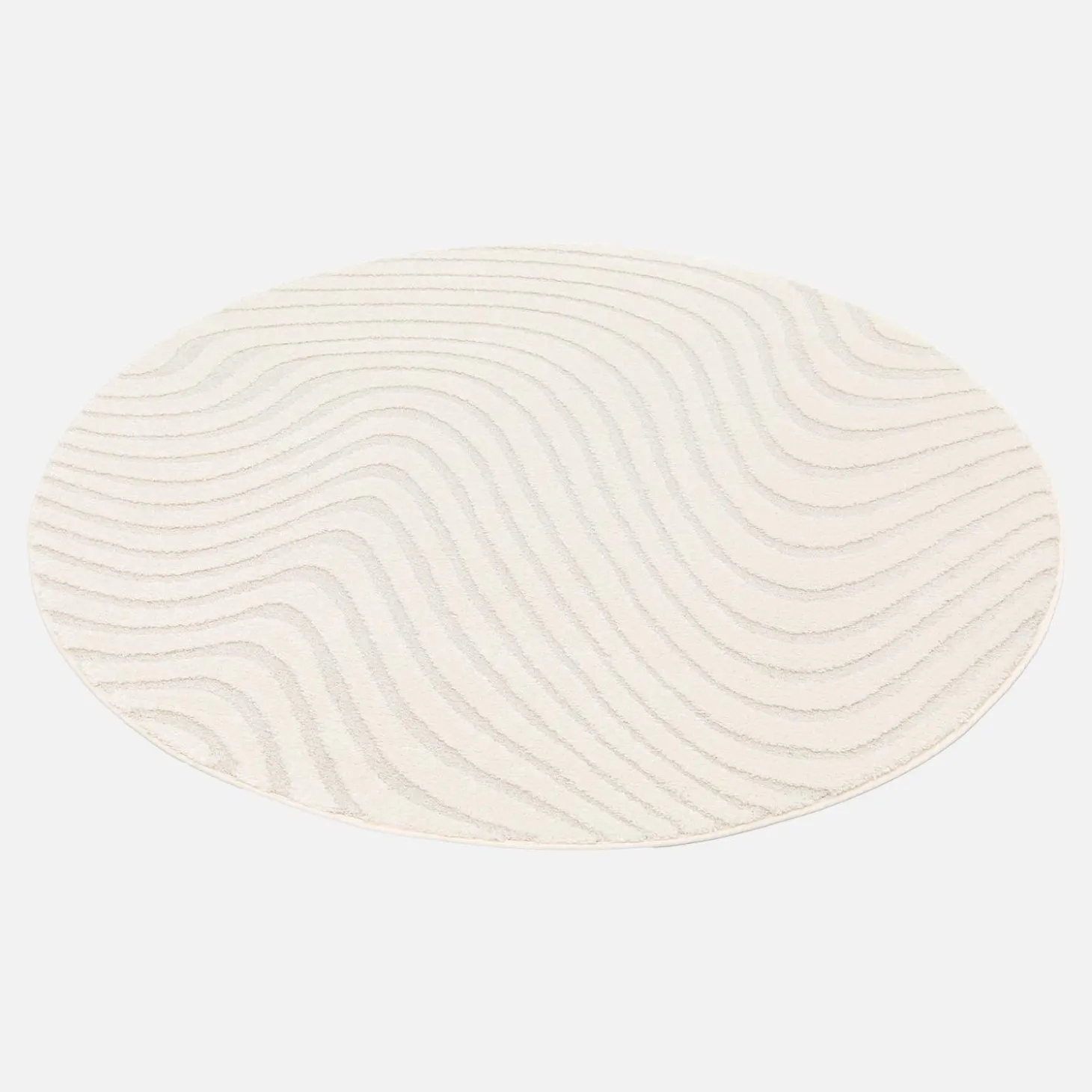160cm interior rug with wavy patterns, cream